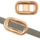 DQ metal buckle clasp for flat cord - 22x13mm - Rose gold